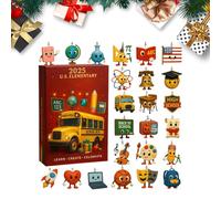 Yonuaret 2025 Calendario 'Avvento Per Bambini | 24 Pezzi Decorazioni Acriliche 2D - Addobbo Per Albero Di Natale - Per Feste Compleanni Studenti Uffici Casa Camera Soggiorno Scuola