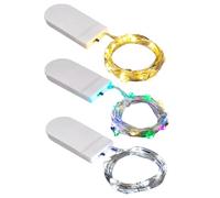 Yonuaret 3 Pezzi Stringa Lucis LED A Batteria, 1 Mètres 10 Leds, Mini Lampada A Fili,Filo Di Rame A LED Decorazione Con Cielo Stellato Con Pulsante Impermeabile Per Interni E Esterni, Feste, Giardino