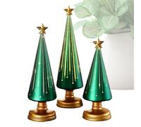 Yonuaret Albero Di Natale Da Tavolo Decorazioni,Set Di 3 Decorazioni Natalizie | Figurina Di Albero A Stella In Resina,Per Per Casa Interno Inverno Sala Festa Natalizia Tavolo Centrotavola