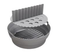 Yonuaret Cestello In Silicone Per Friggitrice Ad Aria,21,5 cm Inserto Riutilizzabile Antiaderente | Con Divisori Antiaderente Rotondo Rivestimento In Silicone Per Friggitrice Ad Aria,Per Cucina