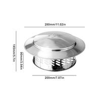 Yonuaret Copertura per Sfiato del,Copertura Per Scarico In Acciaio Inossidabile | Cappa Di Ventilazione Per Canna Fumaria A Legna,Per Tubo Stufa Esterno Scaldabagno Fabbrica Costruzione Muratura Casa