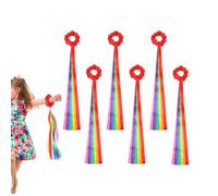 Yonuaret Da Polso per Bambini - 6 Pezzi Multicolore 50 cm Decorazione a Mano - Stelle Filanti Danzanti - per Spettacoli Scolastici Artistici, Allenamenti di Ginnastica, Feste Infantili e Riunioni