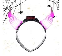 Yonuaret Fascia per Costumi | Fascia Luminosa Halloween con Corna LED Intermittenti - Regolabile Unisex Ragazzi Adulti per Feste Eventi Foto Spettacoli Locali Notturni