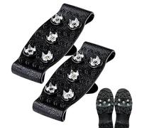 Yonuaret Manopole per il ghiaccio per scarpe, 2 pezzi, a 5 punte, antiscivolo, regolabili, per stivali, unisex, per escursioni, arrampicata, alpinismo, campeggio