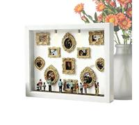 Yonuaret Museum Of Us Cornice Mini Museum Silhouette Box Regalo Personalizzata Per Coppie, Shadow Box Frame Kit With Gold Mini Frames & Figurins DIY MiniDisplay Case For Valentines Day Gift