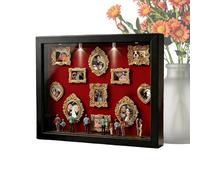 Yonuaret Museum Of Us Cornice Mini Museum Silhouette Box Regalo Personalizzata Per Coppie, Shadow Box Frame Kit With Gold Mini Frames & Figurins DIY MiniDisplay Case For Valentines Day Gift