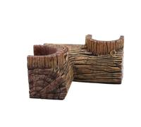 Yonuaret Tunnel Per Vasca Pesci | Tana Acquario Con Due Fori - Decorazione in Stile Legno per Acquari Dolce e Marino,Per Angoli Casa Camera Terrario