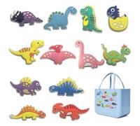 Yonuni 12 ciondoli da spiaggia per borsa Bogg, accessori per borse da spiaggia in gomma per tutti i modelli originali, tote in gomma con dinosauri luminosi, inserto decorativo per ragazzo e ragazza