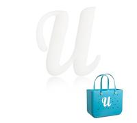 Yonuni Ciondoli a forma di lettera per borsa Bogg, graziosi lettere dell'alfabeto, compatibili con tutti i modelli originali e semplici borse meridionali, accessori da spiaggia in gomma, Gomma, Non