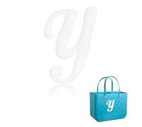 Yonuni Ciondoli a forma di lettera per borsa Bogg, graziosi lettere dell'alfabeto, compatibili con tutti i modelli originali e semplici borse meridionali, accessori da spiaggia in gomma, 3.74*2.56inch