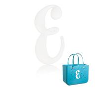 Yonuni Ciondoli a forma di lettera per borsa Bogg, graziosi lettere dell'alfabeto, compatibili con tutti i modelli originali e semplici borse meridionali, accessori da spiaggia in gomma, 3.94*2.56inch