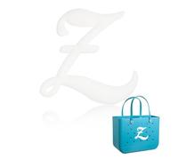 Yonuni Ciondoli a forma di lettera per borsa Bogg, graziosi lettere dell'alfabeto, compatibili con tutti i modelli originali e semplici borse meridionali, accessori da spiaggia in gomma, 3.74*3.15inch