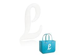 Yonuni Ciondoli a forma di lettera per borsa Bogg, graziosi lettere dell'alfabeto, compatibili con tutti i modelli originali e semplici borse meridionali, accessori da spiaggia in gomma, 4.09*2.95