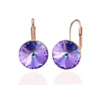 YONVUN Austriaco Cristallo Rotondo Goccia pendenti Leverback Orecchini | Placcato 18K/Rose Gold zircone pietra preziosa cerchio argento Pendenti Gioielli Regalo per Moglie Mamma Figlia Fidanzata