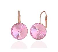 YONVUN Austriaco Cristallo Rotondo Goccia pendenti Leverback Orecchini | Placcato 18K/Rose Gold zircone pietra preziosa cerchio argento Pendenti Gioielli Regalo per Moglie Mamma Figlia Fidanzata