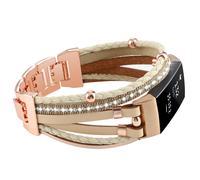 Yonworth Posh Leather Band compatibile con Fitbit Charge 4 Charge 3 Bande Women Braccialetti Boho Braccialetti Foltiio