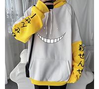 YONY Felpe con Cappuccio Anime Assassination Classroom Felpa Uomo Inverno Harajuku Streetwear Abbigliamento Donna Gotico Felpa con Cappuccio Oversize-Giallo,M