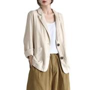 YonYeHong Blazer Blazer Linen Blazer Spring Shin Casual in Cotone in Lino A Maniche Lunghe Blazer