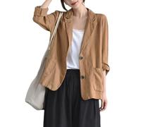 YonYeHong Blazer Blazer Linen Blazer Spring Shin Casual in Cotone in Lino A Maniche Lunghe Blazer