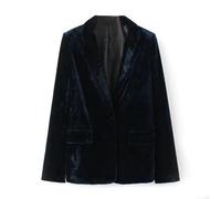 YonYeHong Giacca per Velluto per Blazer Femminile Giacca A Maniche Lunghe di Colore A Maniche Lunghe Blazer