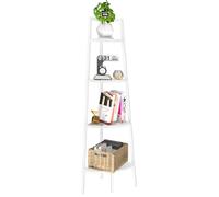 Yoobure Scaffale angolare, libreria angolare a 4 livelli con struttura in metallo, mensole angolari a scala, per camera da letto, soggiorno, libreria angolare alta, supporto per piante ad angolo,