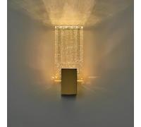 YOOCHUENG Applique da Parete Interno Cristallo Oro,Moderno e Semplice,Lampada da Parete LED,3 Luci (Calda/Bianca/Neutra) per Soggiorno,Camera da Letto,Corridoio,Scale [1 Confezione-L]