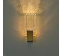 YOOCHUENG Applique da Parete Interno Cristallo Oro,Moderno e Semplice,Lampada da Parete LED,3 Luci (Calda/Bianca/Neutra) per Soggiorno,Camera da Letto,Corridoio,Scale [1 Confezione-S]