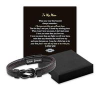 YOOCHUENG Bracciale in Pelle Uomo,Simbolo dell'infinito con Incisione Personalizzata,Regalo di San Valentino per Lui,Regalo di Compleanno per Anniversario in Confezione Regalo,Stile A