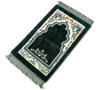 YOOCHUENG - Tappeto da preghiera spesso musulmano, tappeto imbottito per preghiera, islamico Sajadah per uomini e donne, flanella, trapuntato, verde