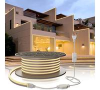 YOODI 220V Strisce LED, Impermeabile IP65 15 Metri Neon Led Esterno con Interruttore Bianco Naturale 4000K PVC Tagliabile Striscia Led 120LED/M Flessibile Luci LED Camera da Letto Per Addobbi Natalizi