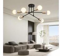 YOODI Lampadario Industriale, 6 Luci Plafoniera Sputnik Vintage, E27 Moderno Lampada da Soffitto in Ferro per Camera da letto, Soggiorno, Sala da Pranzo, Diametro 52 cm (Lampadina non inclusa)