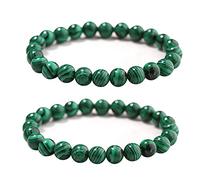 YOOESTORES82 Set di braccialetti in malachite, realizzati a mano, con perline di pietre preziose, braccialetti elasticizzati per donne e uomini, braccialetto yoga, braccialetti con perline di