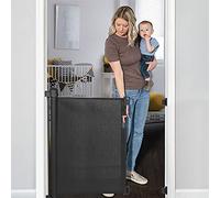 YOOFOR Cancelletto per Bambini e Animali Estensibile, 140 cm Cancello per Bambini, Mandrino in Lega di Allumino, Silenzioso e Operazione con una sola mano, per Scale/Esterni/Corridoi/Porte (Nero)