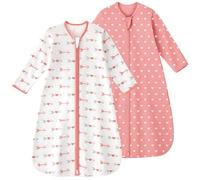 Yoofoss 2 Pezzi Sacco Nanna 18-24 Mesi Manica Lunga Coperta Indossabile Bambino 100% Cotone Cerniera a 2 Direzioni 0,5 Tog Sacco a Pelo per Neonati Leggero