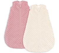 Yoofoss Sacco Nanna per Neonati 1,5TOG con Pois in Peluche, 2 Pcs Sacco a Pelo per Neonato 100% Cotone, Morbida Coperta Indossabile per Bambini con Cerniera a 2 Direzioni 6-12 Mesi