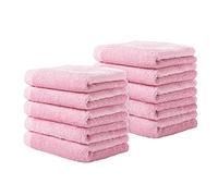 Yoofoss Set di 10 asciugamani di lusso per bambini, per bagno, hotel, spa, cucina, multiuso, 25,4 x 25,4 cm, rosa