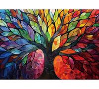 yoofun Puzzle-Tree of Life-1000 Pezzi Puzzle Vetro Colorato, Albero della Vita Puzzle 1000 Pezzi, Impossible Hard Challenge Puzzle per Adulti