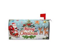 Yoogain Albero di Babbo Natale Blu Decorativo Mailbox Wraps Magnetico per l'Estate Unico Mailbox Covers Inverno Formato Standard Caja de correos