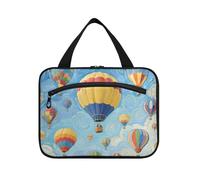 Yoogain Art Painting Blue Hot Air Balloon appeso borse per le donne che viaggiano con gancio, designer espandibile appeso borsa da toilette per le donne deve palestra estuche para guardar maquillaje L