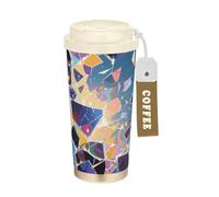 Yoogain Arte astratta frammenti di vetro Viaggio Bicchiere da caffè con coperchi Tazza da caffè in acciaio inox tazze termiche per caldo e freddo 17oz a prova di perdite