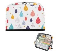 Yoogain Astucci per matite di grande capacità, astuccio morbido per cancelleria per la scuola preppy must have arte asetica gocce di pioggia colorate