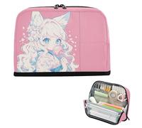 Yoogain astucci per matite Grande Capacità Penna Sacchetto Morbido Cancelleria Organizzatore per Adolescenti High School Pesca Baby Anime Girl