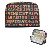 Yoogain Astuccio organizer grande capacità portapenne organizer grande astuccio portapenne per adolescenti scuola must-have inglese alfabeto colorato