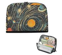 Yoogain Astuccio organizer per matite di grande capacità, borsa morbida per cancelleria per scuola superiore Preppy The Black Planet