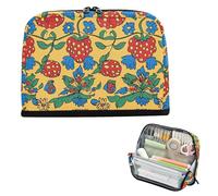 Yoogain Astuccio per matite di grande capacità, ad alta capacità, organizer per studenti universitari, scuola superiore, fragole, arte etnica, stile cartone animato