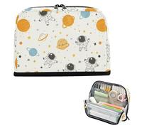 Yoogain Astuccio per matite di grande capacità, borsa per il trucco, grande capacità, cancelleria per studenti, materiale scolastico, spazio, astronauti, pianeti