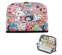 Yoogain Astuccio per matite di grande capacità, organizer ad alta capacità per articoli scolastici preppy preppy animali in stile scarabocchio arte carina