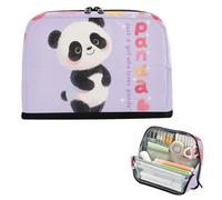 Yoogain Astuccio per matite di grande capacità, per trucchi, cancelleria, penne per donne, ufficio, solo una ragazza che ama il panda