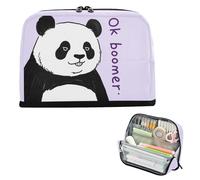 Yoogain Astuccio per matite, grande capacità, organizer espandibile per ragazzi High School Ok Boomer Panda