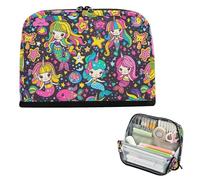 Yoogain Astuccio portamatite grande capacità sacchetti per trucco robusti cancelleria per scuola materna preppy cartoni animati sirene unicorni arcobaleni